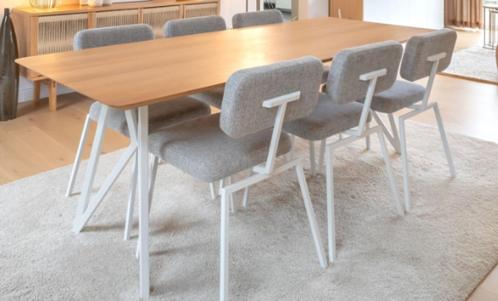 Studio Henk eettafel en 6 stoelen als nieuw, Huis en Inrichting, Tafels | Eettafels, Zo goed als nieuw, 50 tot 100 cm, 200 cm of meer