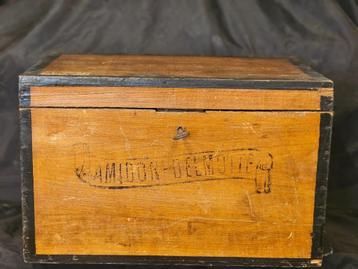 Antiek houten koffertje amidon delmotte
