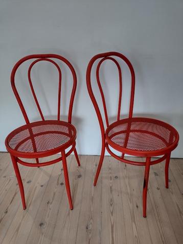 x2 bistro stoelen in metaal (binnen of buiten) Thonet Vienna