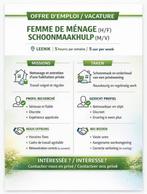 Cherche femme de ménage, Autres horaires