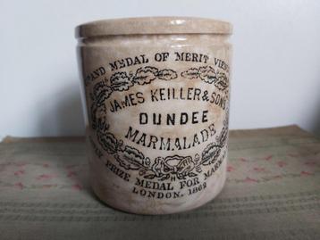 Prachtige oude fel beboterde marmelade pot DUNDEE Keiller J. beschikbaar voor biedingen