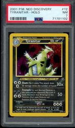 Tyranitar Holo PSA 7 - 12/75 - Neo Discovery 2001, Hobby en Vrije tijd, Verzamelkaartspellen | Pokémon, Verzenden, Zo goed als nieuw