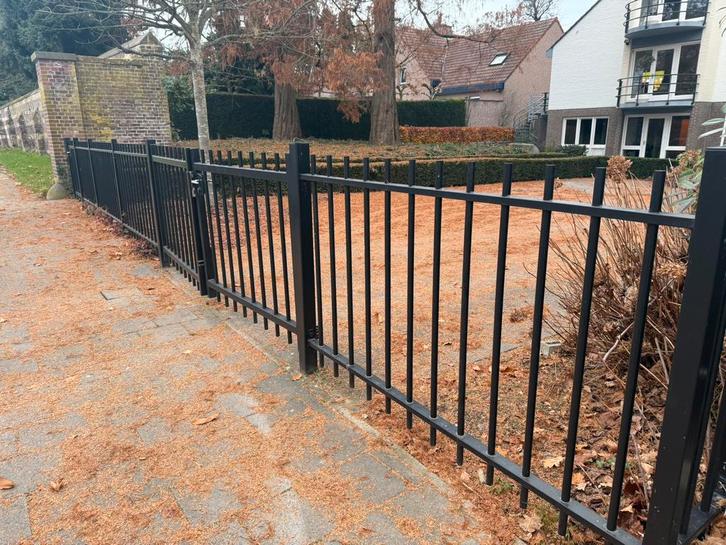 tuinpoort dubbel draaipoort / looppoort en hekwerk 8M, Tuin en Terras, Tuinpoorten, Gebruikt, Draaipoort, IJzer, 100 tot 150 cm