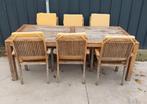 Teak tuinset 6 personen., Ophalen, Gebruikt, Teakhout, Tuinset