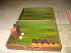 oude houten backgammon in goede staat, 1 ou 2 joueurs, Enlèvement, Utilisé