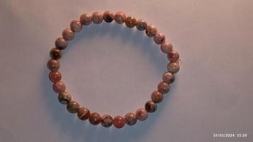 Bracelet élastique avec perles de rhodochrosite 