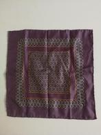 Vintage handgerolde zijden pochette 35x35, Kleding | Heren, Stropdassen, Ophalen of Verzenden, Zo goed als nieuw, Paars, Met patroon