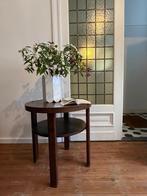 Bijzettafel Art Deco stijl - donker hout, Huis en Inrichting, Gebruikt, Art deco, Rond, 55 tot 75 cm