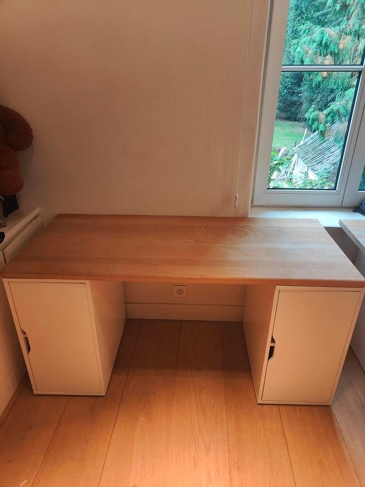 Bureau + bureaustoel, Huis en Inrichting, Bureaus, Gebruikt, Bureau, Met wielen, Ophalen