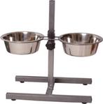 H-staander met inox eetkommen 17cm, Ophalen, Verstelbaar, Nieuw