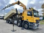 Mercedes-Benz ACTROS 3241 8x4 PORTE CONTAINER + GRUE HMF 422, Autos, Camions, Propulsion arrière, Achat, 2 places, Mercedes-Benz