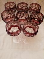 8 kristallen glazen ,donker rood, Verzamelen, Ophalen of Verzenden, Zo goed als nieuw, Overige typen