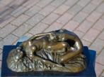 naakte vrouw (2) op bronzen plaat gesigneerd, B. ZACH, Antiek en Kunst, Ophalen of Verzenden, Brons