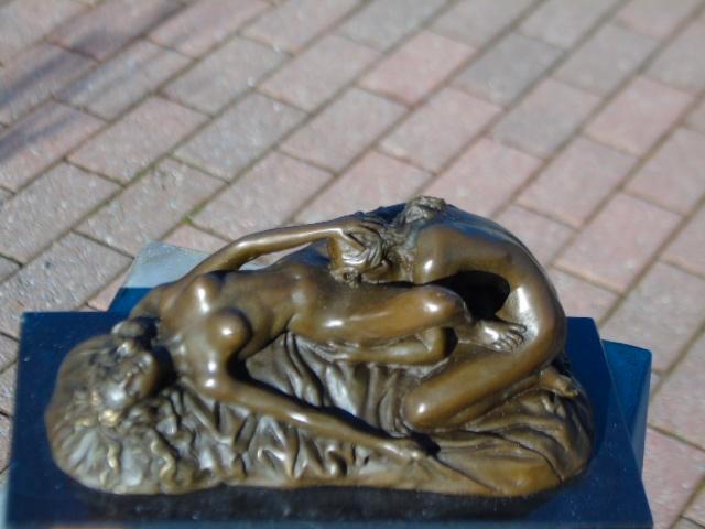 naakte vrouw (2) op bronzen plaat gesigneerd, B. ZACH, Antiek en Kunst, Antiek | Brons en Koper, Brons, Ophalen of Verzenden