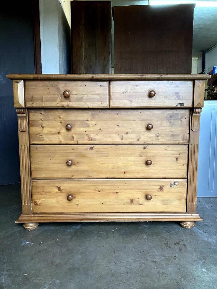 Massief grenen ladekast – landelijk dressoir 115x54x95 cm, Huis en Inrichting, Kasten | Dressoirs, Zo goed als nieuw, 100 tot 150 cm