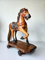 Vintage antiek handgesneden houten speelgoed schommelpaard, Enlèvement ou Envoi