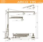 Grue Arcomet 19S-City haut. 17 m flèche 20 m 220 volts, Articles professionnels, Machines & Construction | Grues & Excavatrices