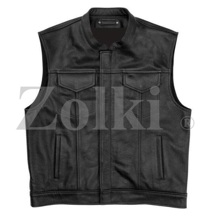 Motorvest van leer, bikerjack Kutte Zolki, Motoren, Kleding | Motorkleding, Jas | leer, Heren, Nieuw met kaartje, Verzenden