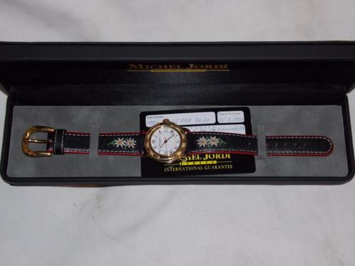 Michel jordi 1991 uurwerk, Handtassen en Accessoires, Horloges | Heren, Zo goed als nieuw, Polshorloge, Overige merken, Overige materialen