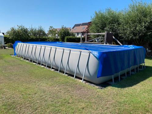 Bestway zwembad 5m-10m, Tuin en Terras, Zwembaden, Gebruikt, Opzetzwembad, 80 tot 120 cm, 400 cm of meer, 300 cm of meer, Rechthoekig