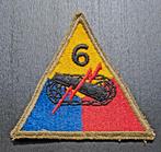 WWII US 6th Armored Division green back patch insigne, Enlèvement ou Envoi