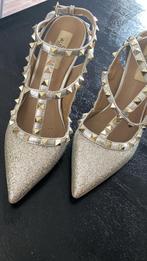 Valentino ROCKSTUD silver ANKLE STRAP PUMP 100 MM, Ophalen of Verzenden, Zo goed als nieuw, Pumps