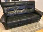 Fauteuils en cuir noir, Maison & Meubles, Trois personnes, 100 à 125 cm, Comme neuf, Enlèvement