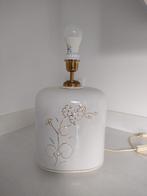 Porseleinen tafellamp wit goud, Huis en Inrichting, Ophalen, Overige materialen, Zo goed als nieuw, Retro vintage