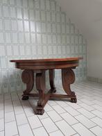 Ronde salontafel, doorsnede 98 cm, op vier leeuwenpootjes., Ophalen