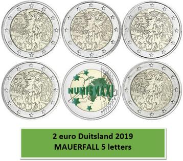 2 euros Allemagne 2019 Mauerfall 5 lettres