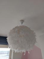 Hanglamp plafond met witte veren - Lucide, Huis en Inrichting, Lampen | Hanglampen, Ophalen, Zo goed als nieuw, Stof, Minder dan 50 cm