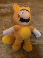 Mario Bross Luigi Power Fox Knuffel Bruin/Geel 23 cm, Verzamelen, Poppetjes en Figuurtjes, Gebruikt, Ophalen