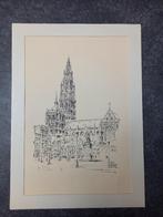 André Gailliaerde -  Pentekening - Onze Lieve Vrouwekathedra, Antiek en Kunst, Kunst | Etsen en Gravures, Ophalen of Verzenden