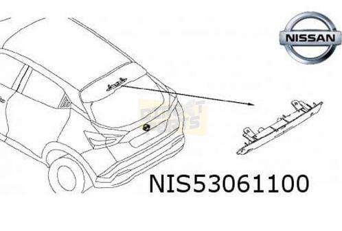 Nissan Juke (10/19-) derde remlicht Origineel! 2659000Q0G, Auto-onderdelen, Verlichting, Nissan, Nieuw, Verzenden