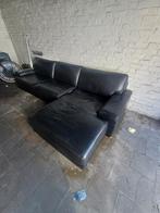 zwarte lederlook hoekzetel ( in 3 delen ), Huis en Inrichting, Zetels | Zetels en Chaises Longues, Ophalen, Gebruikt