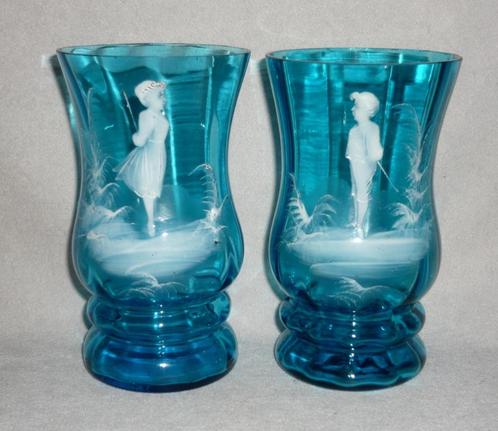 PAAR MARY GREGORY LIMONADE GLAASJES CA 1885/90, Antiek en Kunst, Antiek | Glaswerk en Kristal, Ophalen of Verzenden