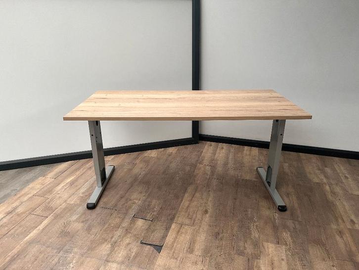 Bureau T-poot Aluminium + Nieuw blad, Maison & Meubles, Bureaux, Bureau, Enlèvement ou Envoi