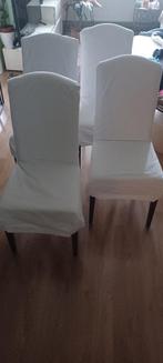 Witte stoelen 4 voor 20€ !, Huis en Inrichting, Stoelen, Ophalen, Gebruikt, Wit, Stof