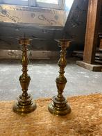 Antieke goudkleurige kandelaars, Antiek en Kunst, Ophalen