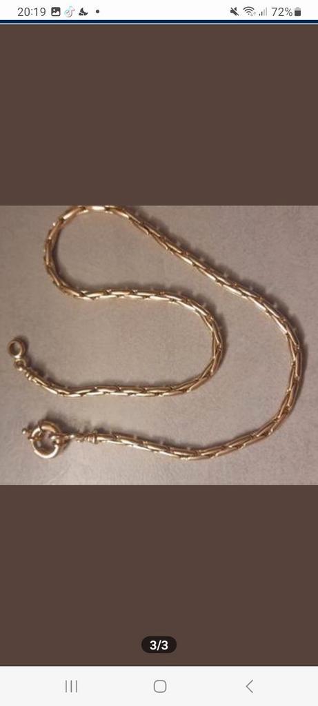 Sublieme vergulde halsketting van 50 cm lang, Handtassen en Accessoires, Kettingen, Overige materialen, Goud, Ophalen of Verzenden