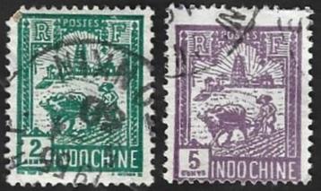 2 Postzegels Landbouw Indochina 1927 beschikbaar voor biedingen