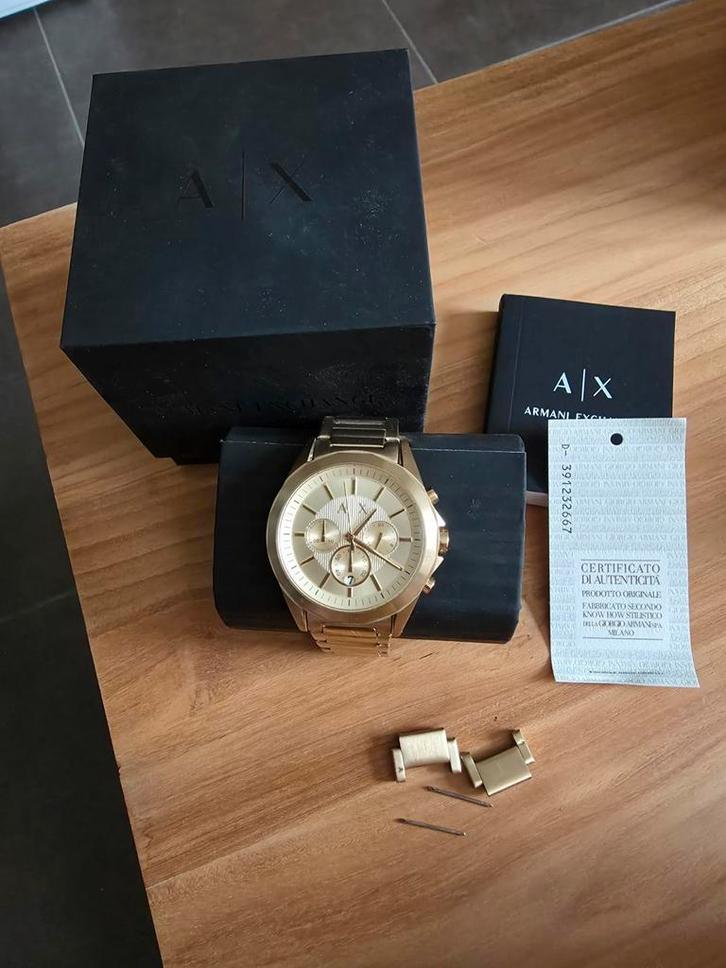 Horloge Armani Exchange in heel goede staat.(goudkleurig), Handtassen en Accessoires, Horloges | Heren, Zo goed als nieuw, Ophalen