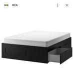 Tweepersoonsbed 180x200 zwart met 4 lades en 2 aparte matras, Huis en Inrichting, Slaapkamer | Matrassen en Bedbodems, Ophalen