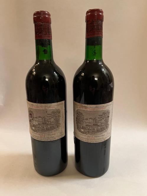 Chateau Lafite-Rothschild 1974 lot van 2 flessen, Collections, Vins, Comme neuf, Vin rouge, France, Pleine, Enlèvement ou Envoi
