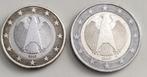 Duitse 1 en 2 euromunt 2002 D en 2005 J, Postzegels en Munten, Duitsland, 2 euro, Goud, Ophalen of Verzenden