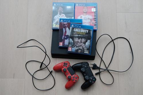 Playstation 4 (PS4) 1TB + 2 controllers + 4 games, Games en Spelcomputers, Games | Sony PlayStation 4, Zo goed als nieuw, Ophalen