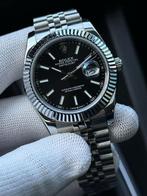 Rolex datejust zwart zilver, Ophalen of Verzenden, Nieuw, Polshorloge, Rolex