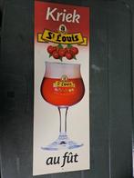 Panneau publicitaire Kriek St.louis en plastique 20x60cm, Collections, Marques de bière, Comme neuf, Enlèvement ou Envoi