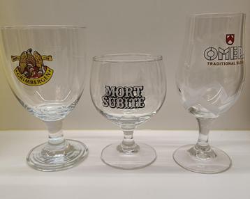 bierglazen: Omer (2), Grimbergen (2), Mort Subite (4) beschikbaar voor biedingen