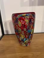 Rode glas vaas Murano millefiori, Antiek en Kunst, Ophalen of Verzenden